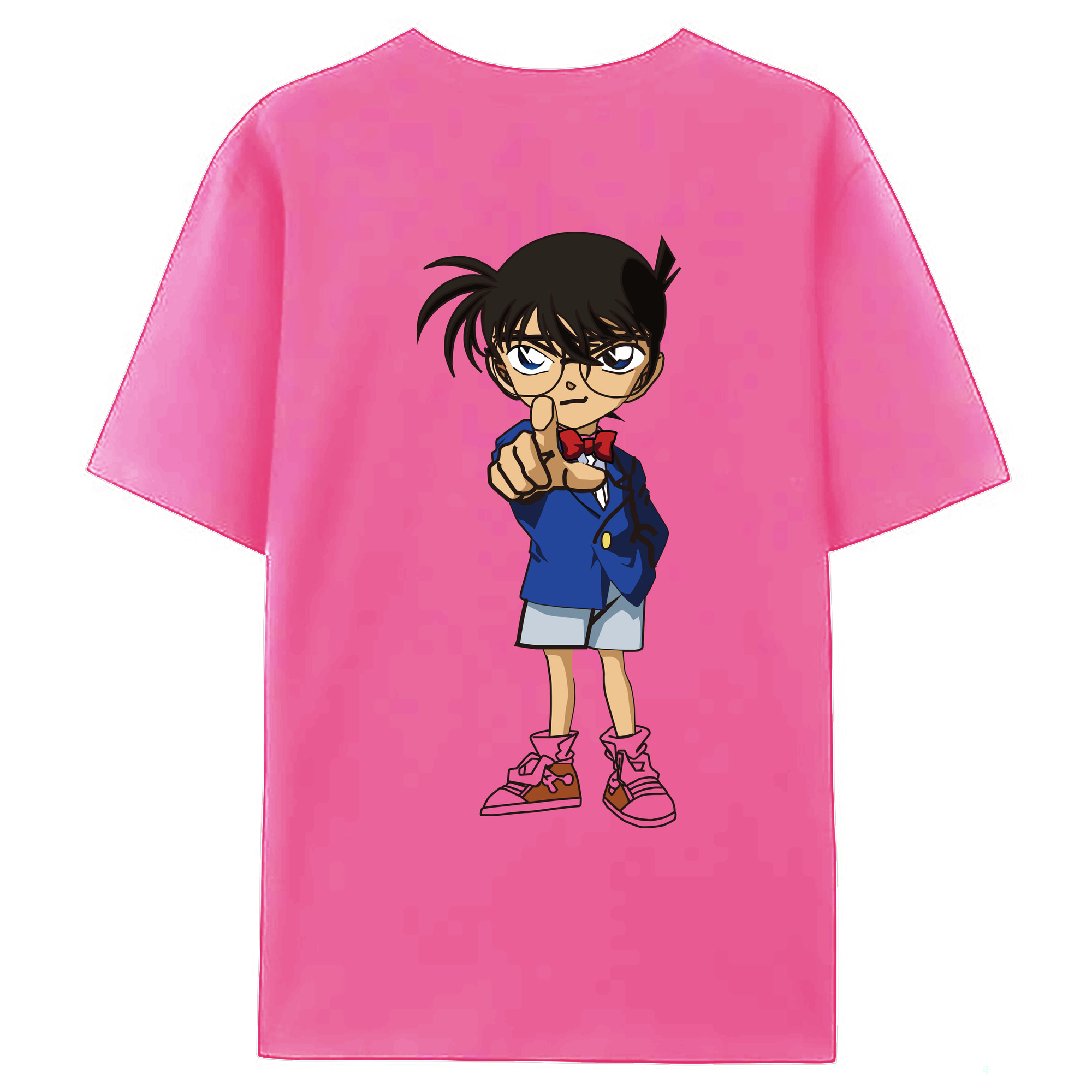 （画像用） 名探偵コナン 江戸川 コナン Detective Conan Conan Edogawa レディース半袖Tシャツ(バックプリント)